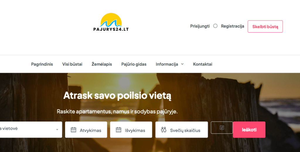 Pajurys24.lt mygtukas Skelbti būstą