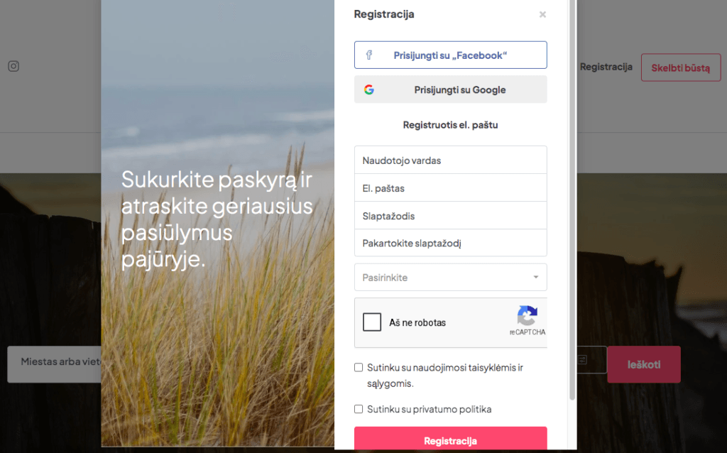 Registracija Pajurys24.lt