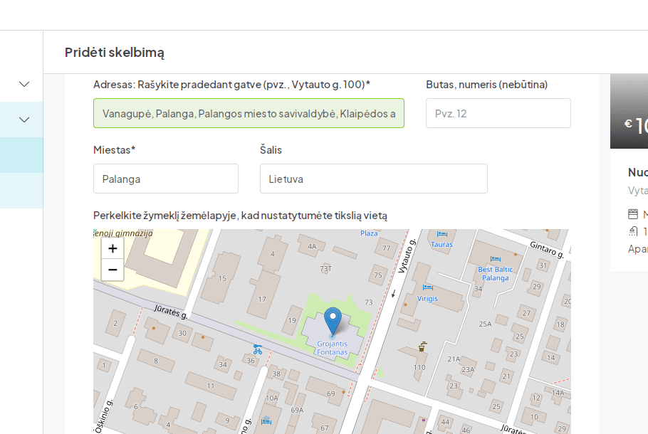Būsto adreso ir vietos pasirinkimas Pajurys24.lt